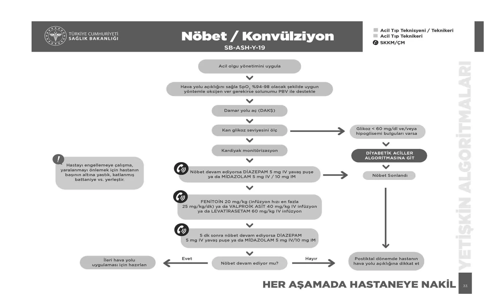 Nöbet / Konvülziyon — resmî akış şeması, sayfa 33